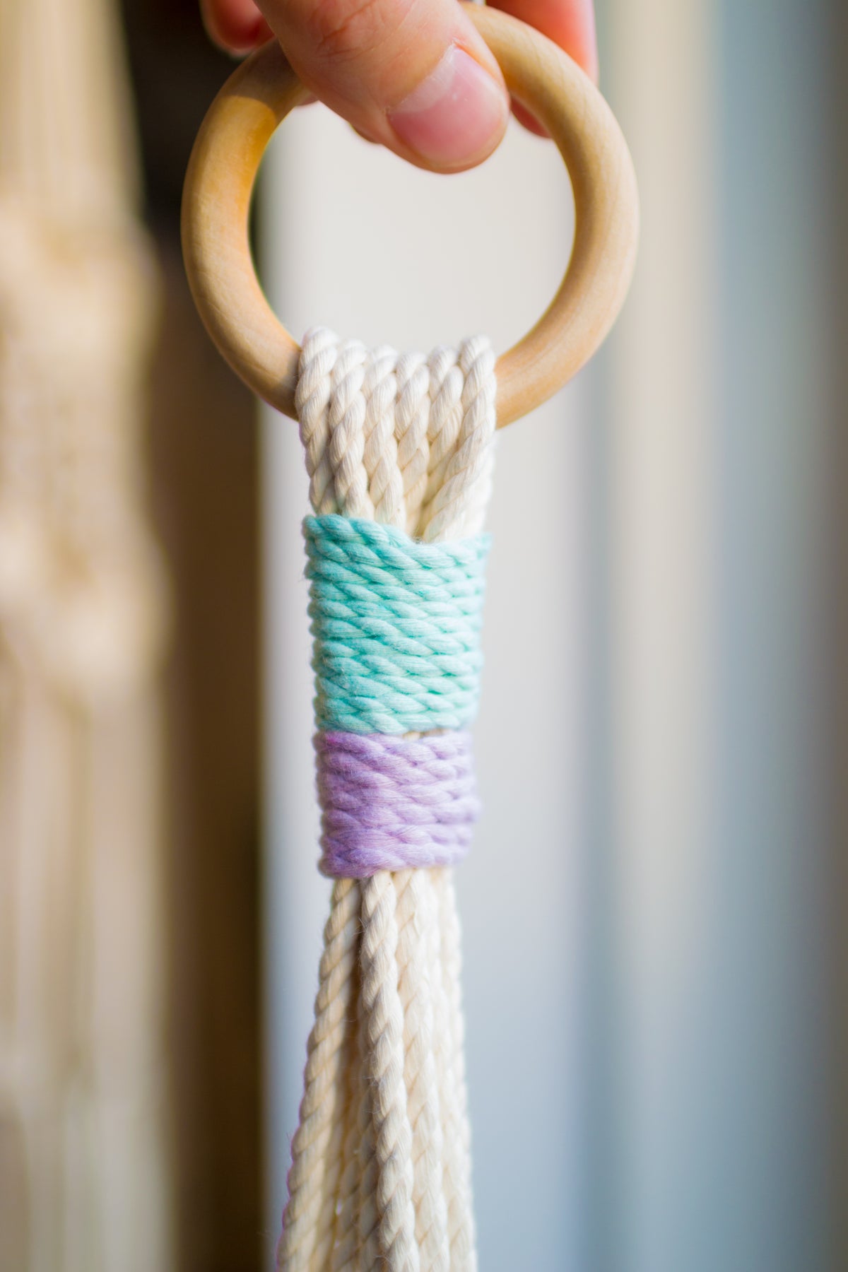 Materials of Macrame plant hanger 40&quot; - Available in multiple color variations