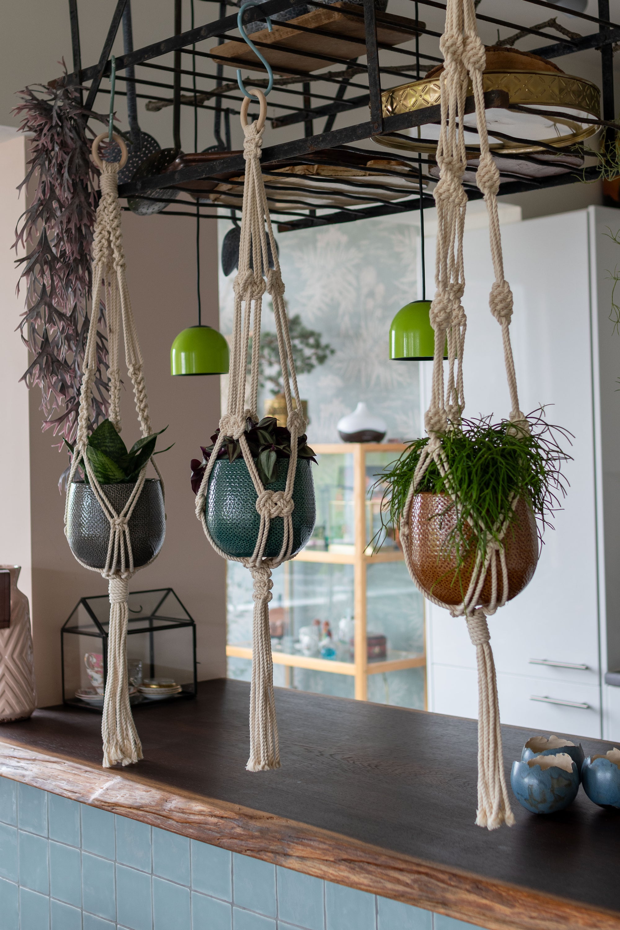 Macrame Plant hanger 'Set of 3' DIY KIT