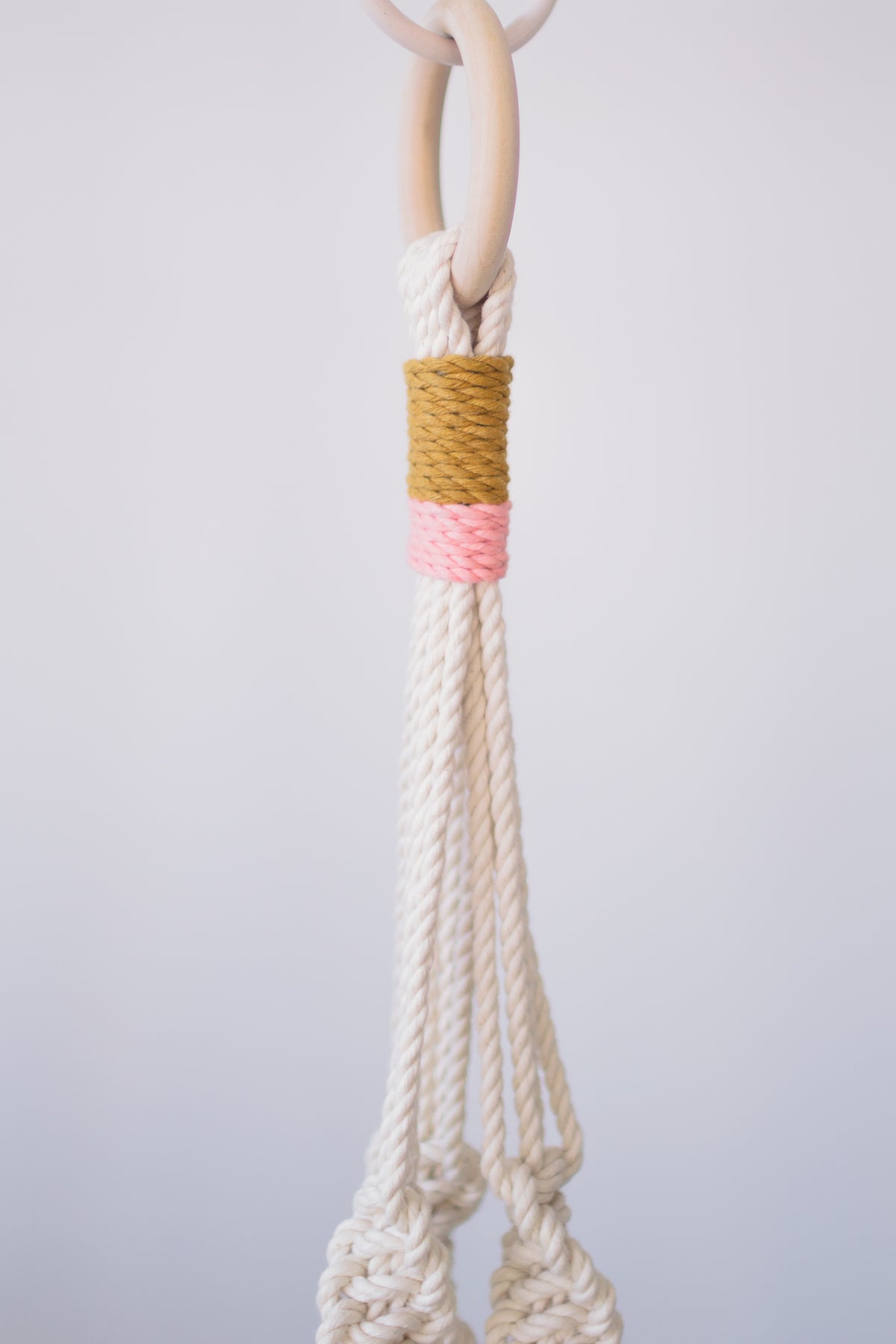 Materials of Macrame plant hanger 40&quot; - Available in multiple color variations