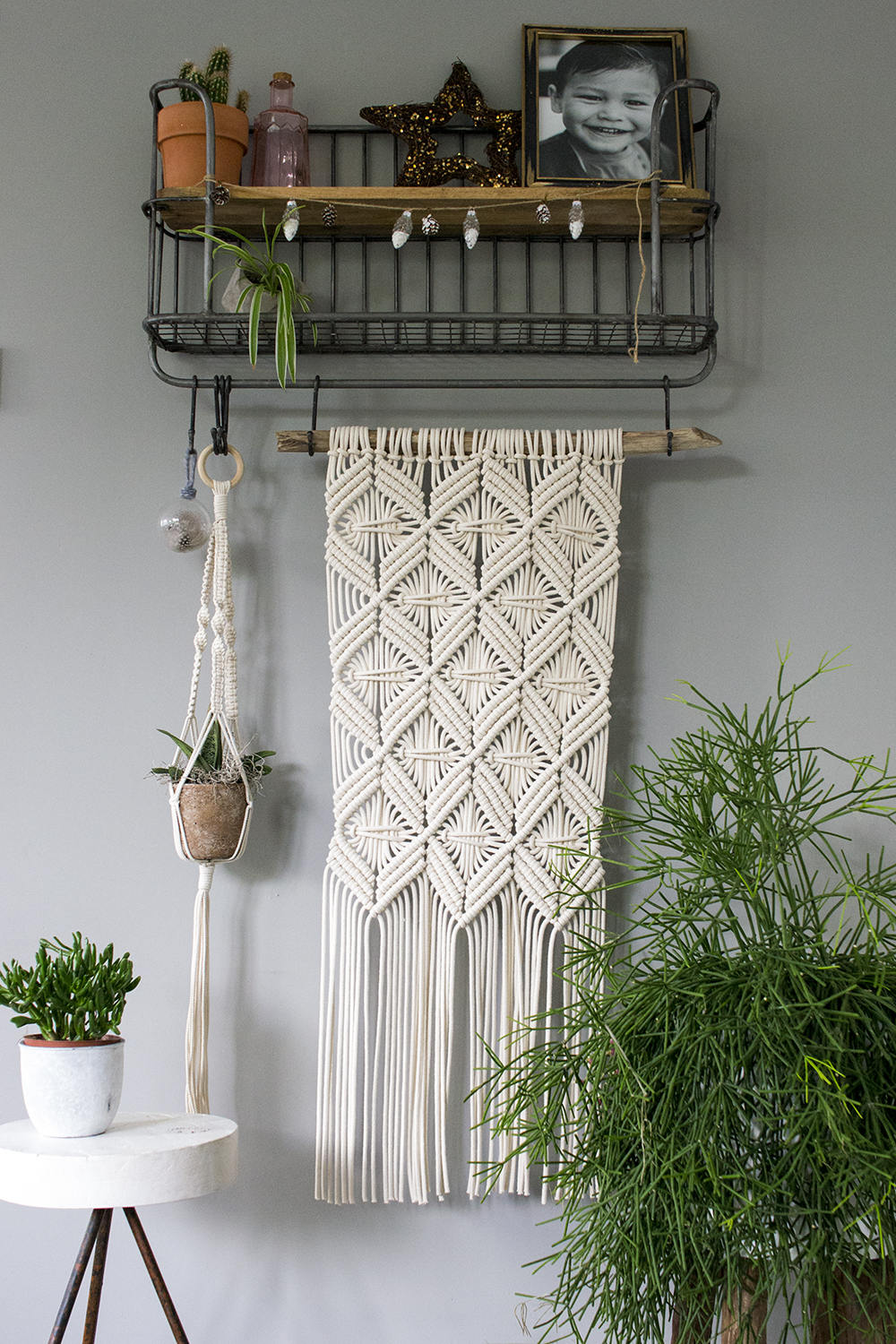 Geometric macrame wall hanging