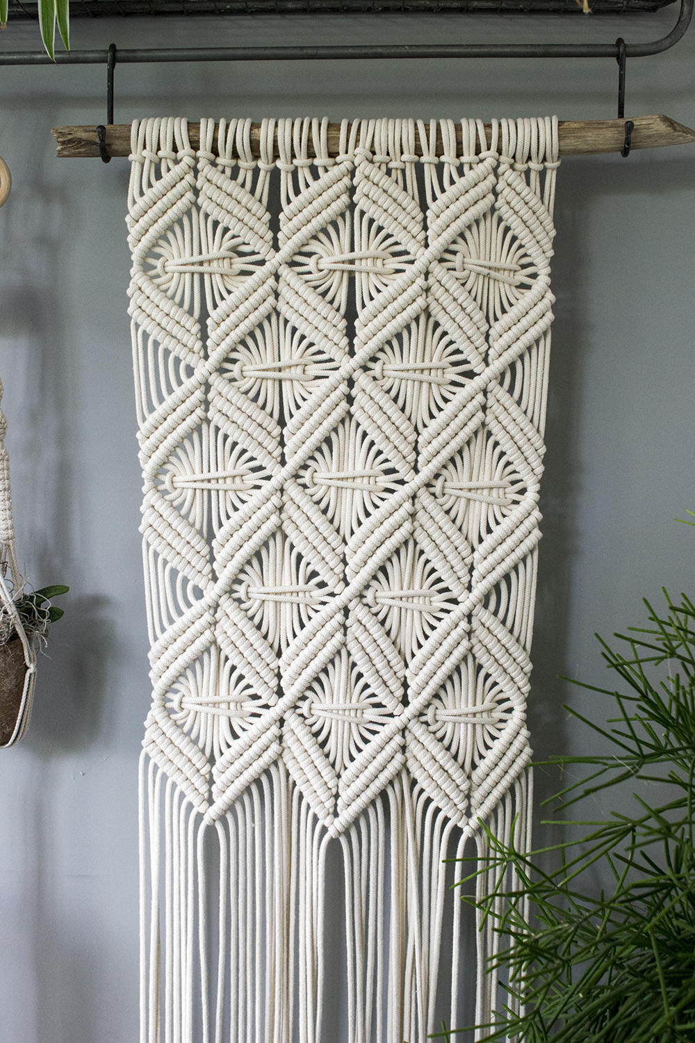 Geometric Macrame Wall Hanging - 5mm Braided Cotton Rope - ~100cm L x ~65cm W