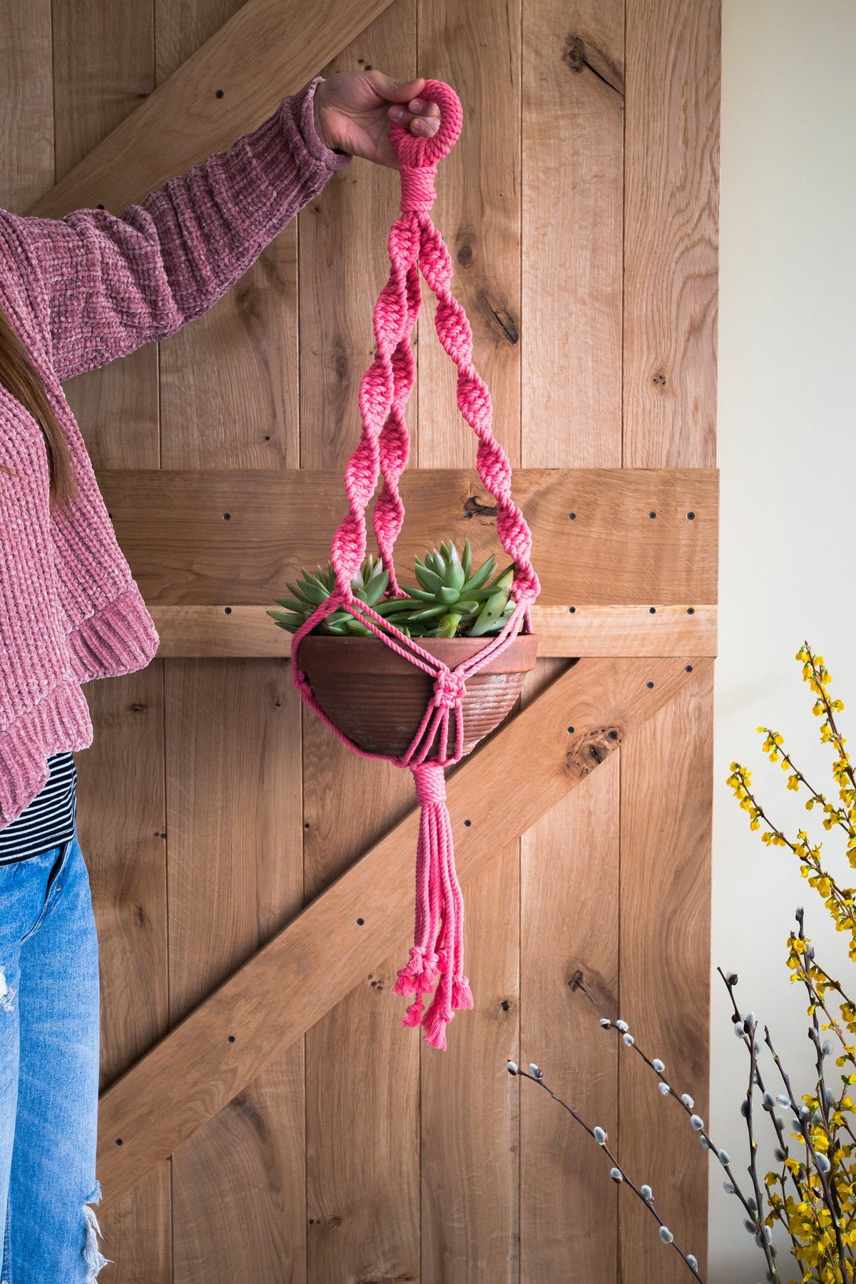 Macrame plant hanger / hanging planter / Succulent planter / Plant holder / Plant hanger / Modern macrame / Gift for her / Housewarming gift