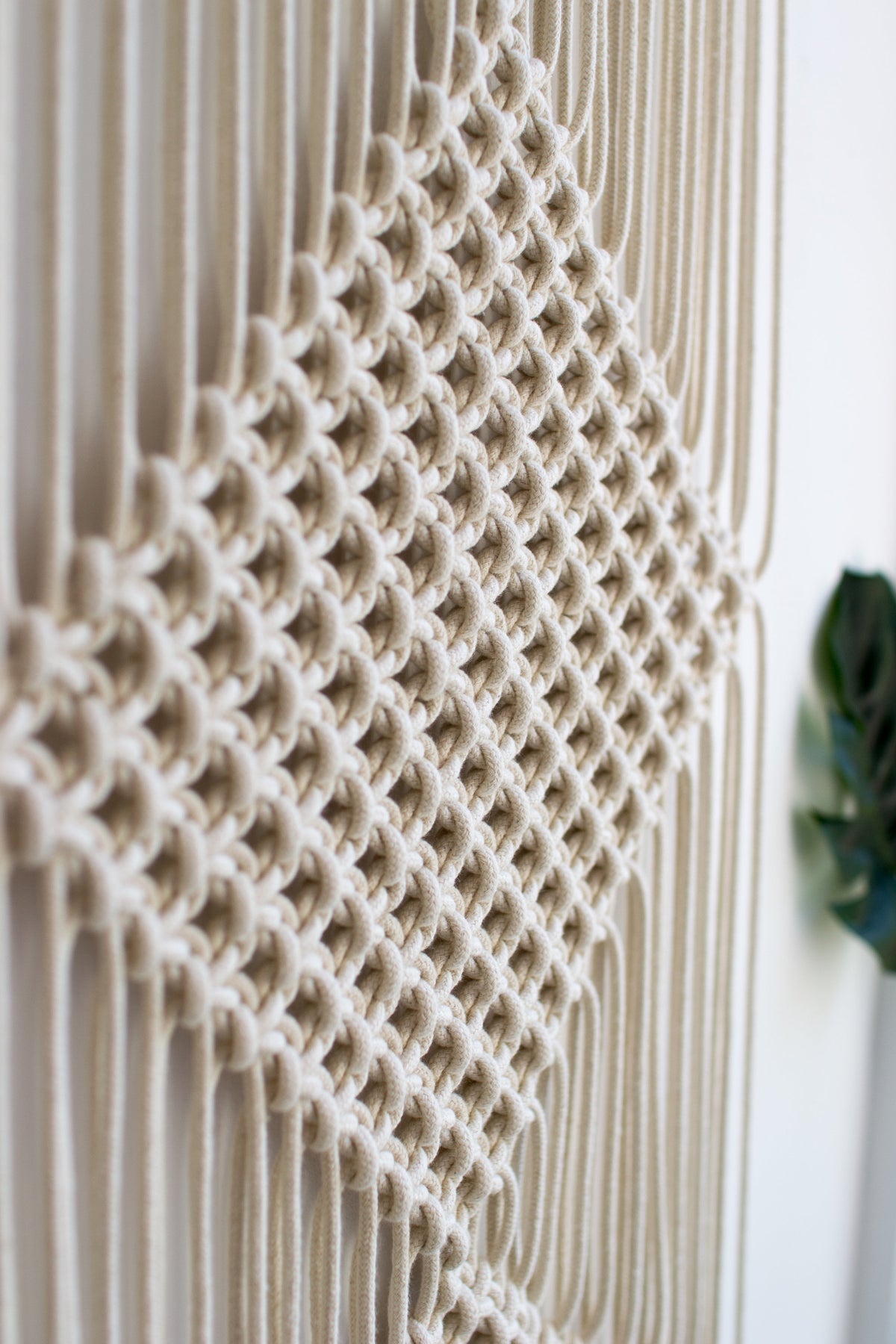 Triple diamond macrame wall hanging