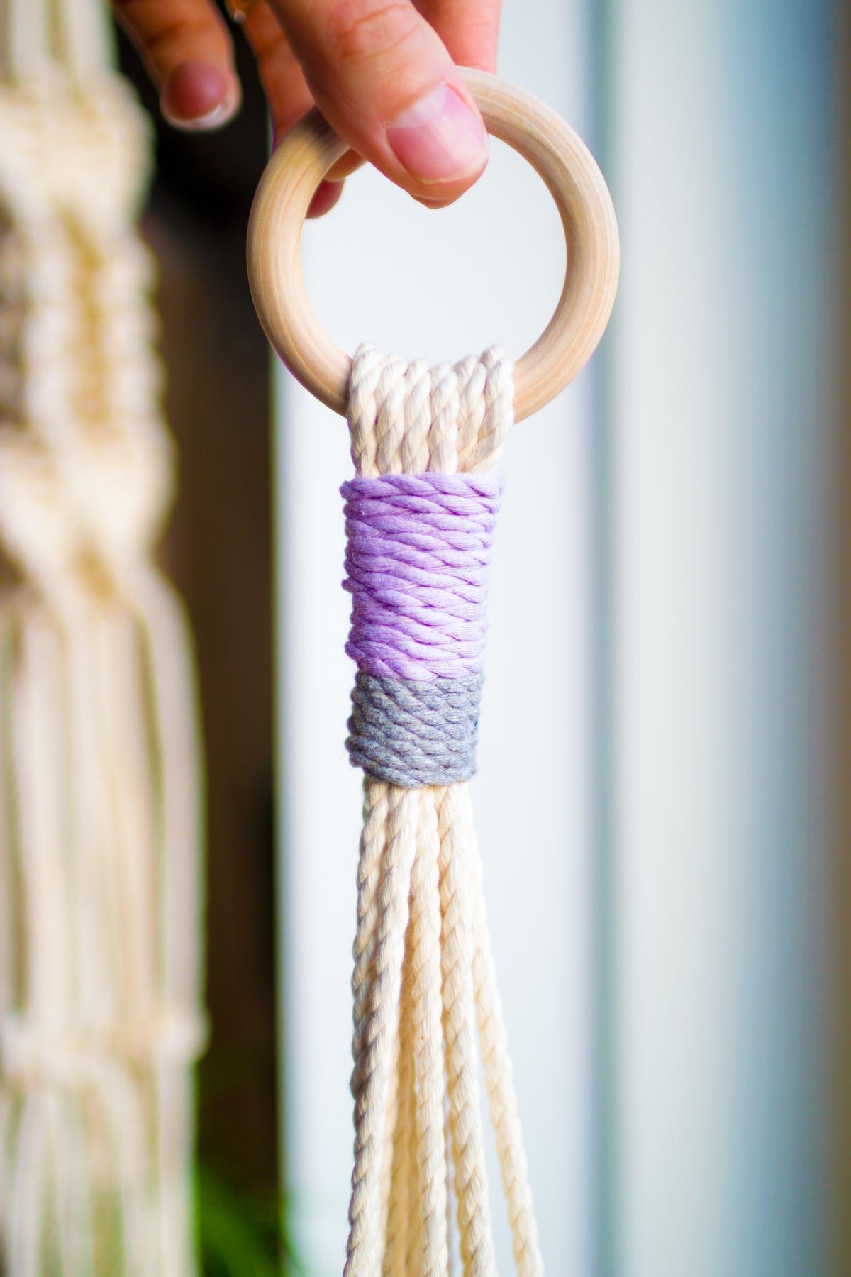 Materials of Macrame plant hanger 40&quot; - Available in multiple color variations