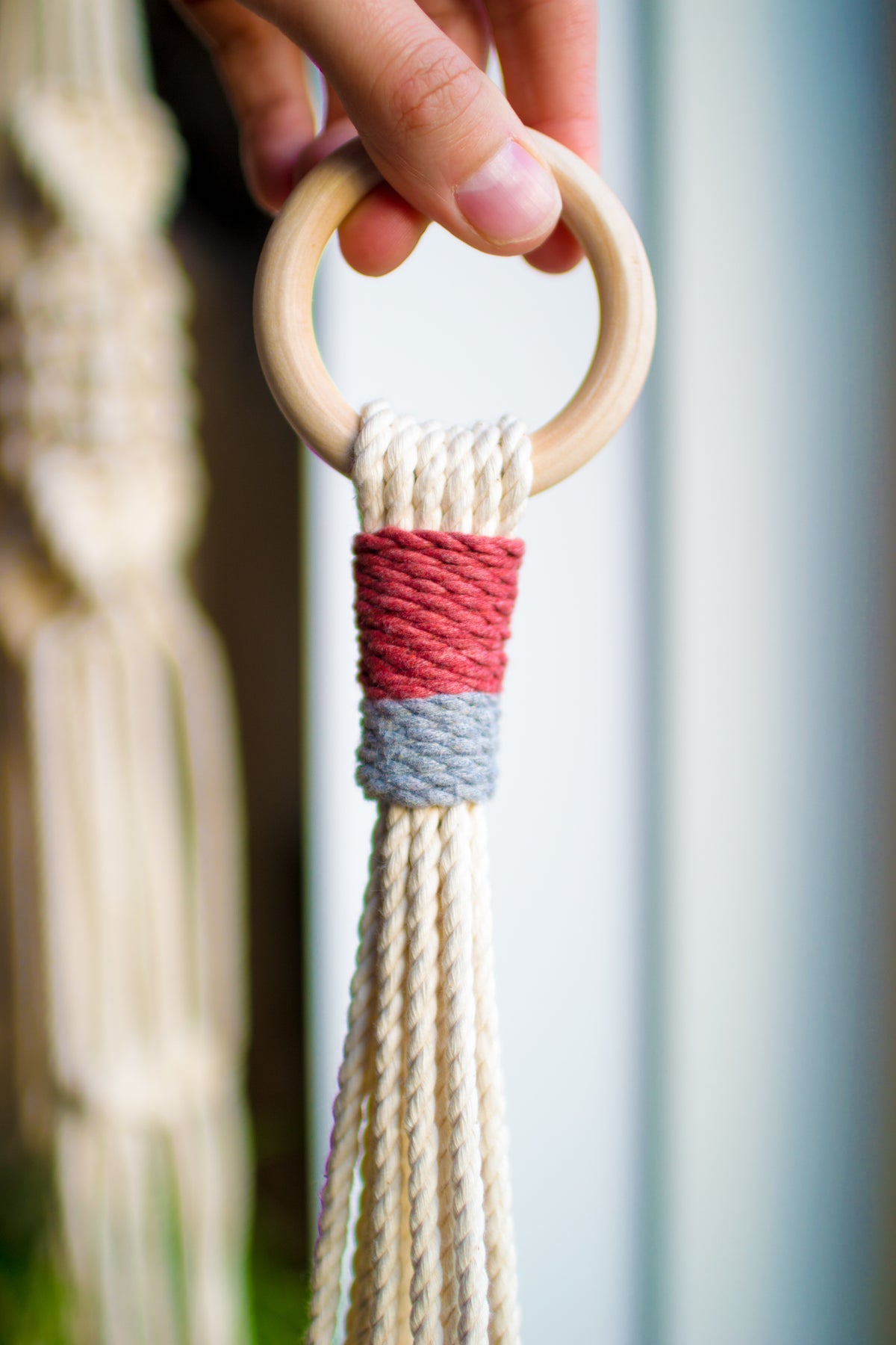 Materials of Macrame plant hanger 40&quot; - Available in multiple color variations