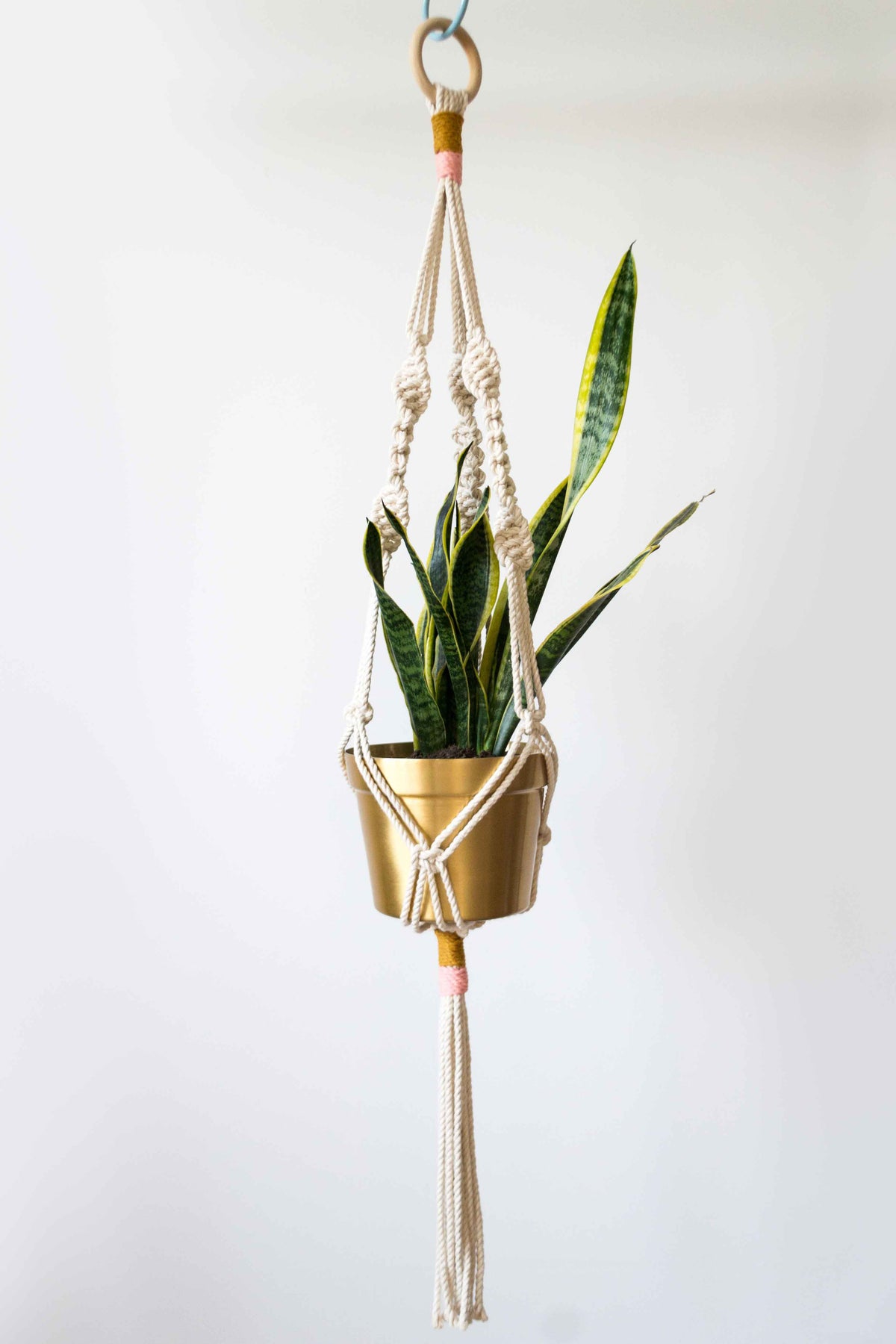 Materials of Macrame plant hanger 40&quot; - Available in multiple color variations